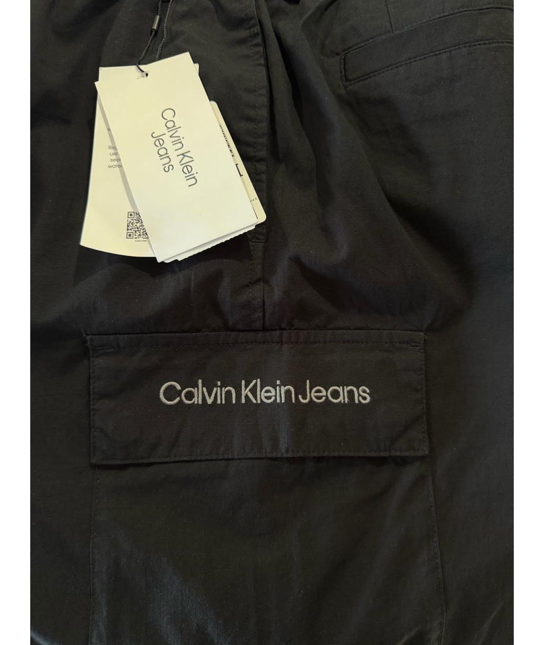 CALVIN KLEIN Черные хлопковые повседневные брюки, фото 6