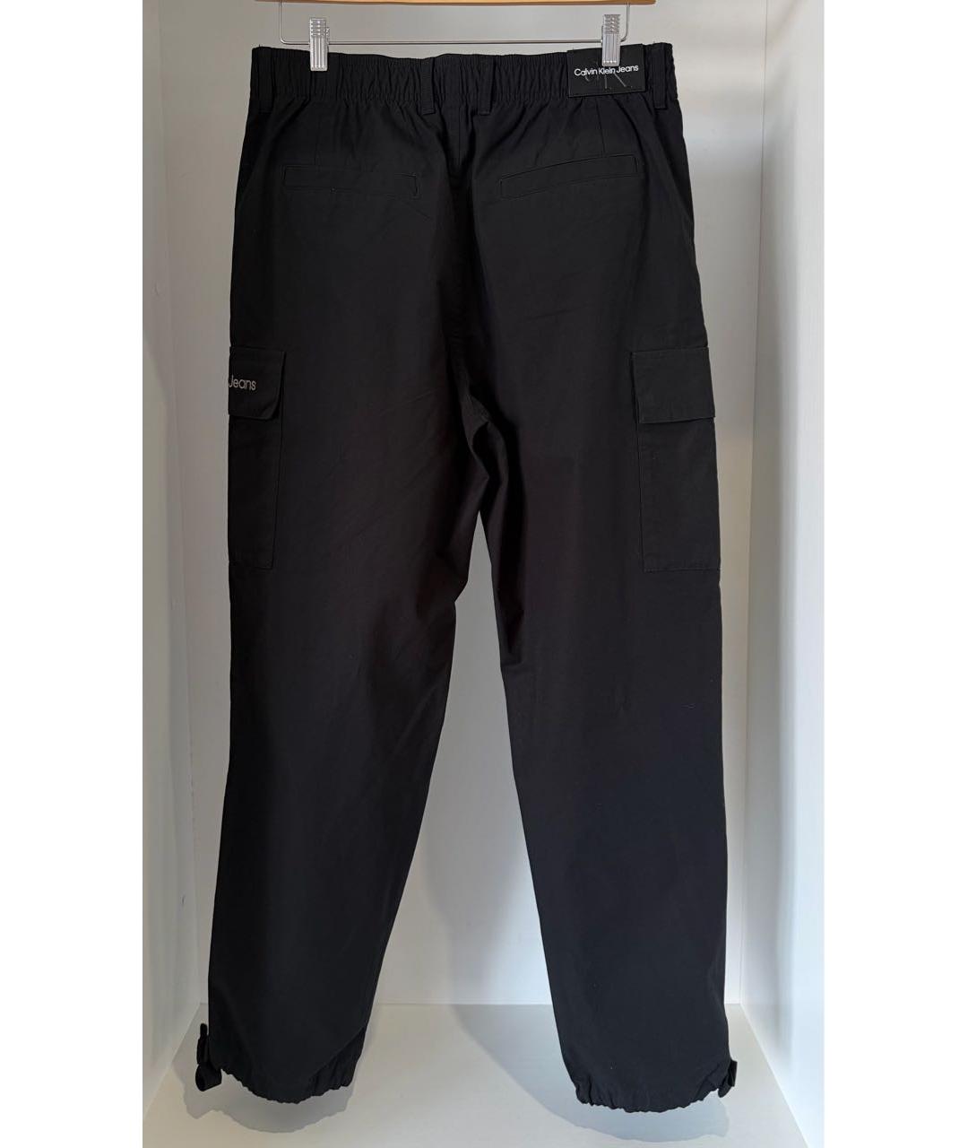CALVIN KLEIN Черные хлопковые повседневные брюки, фото 2