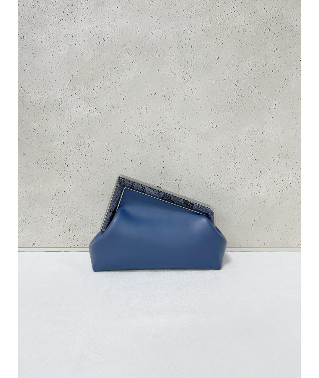 FENDI Синяя кожаная сумка тоут, фото 2