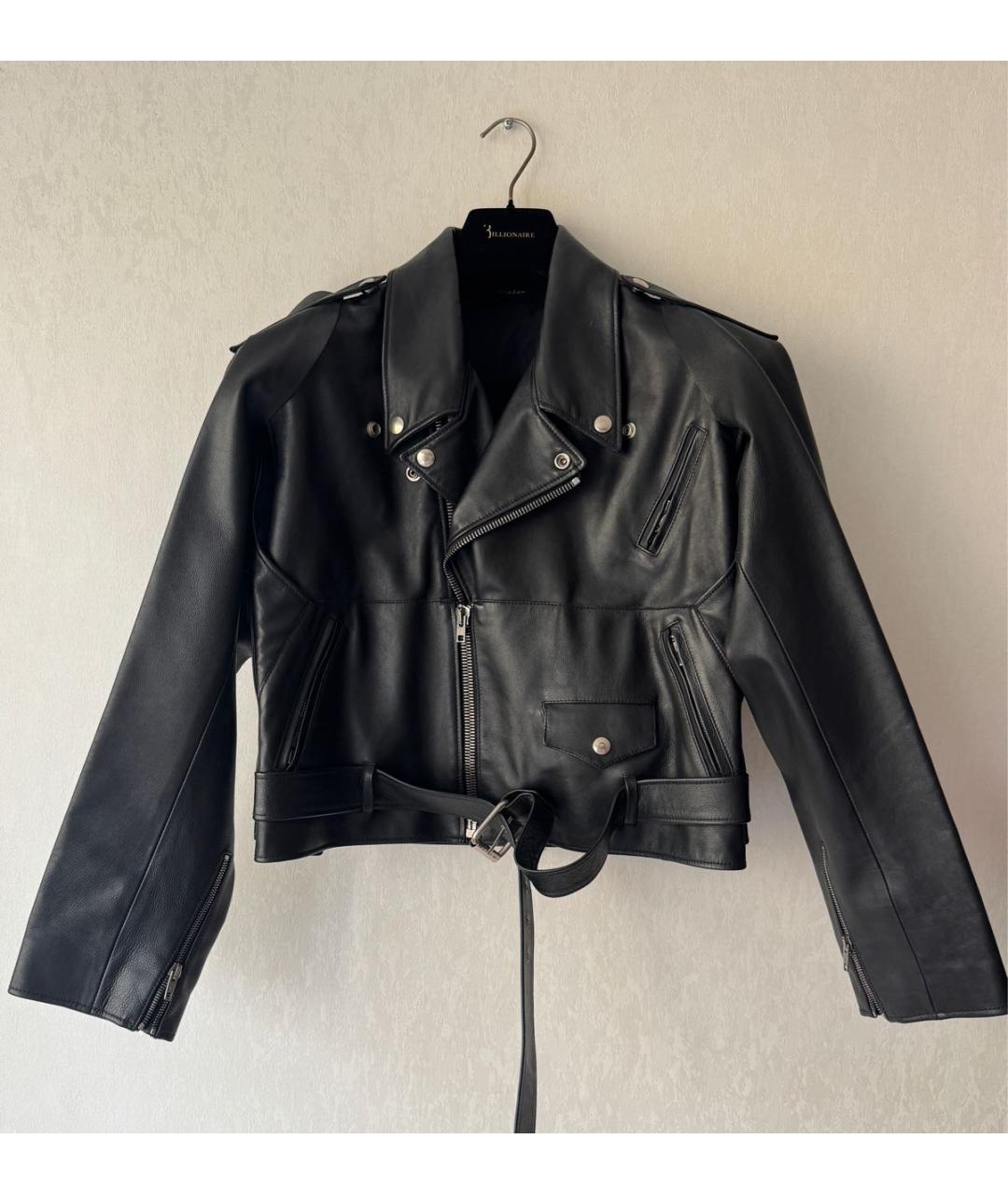 VETEMENTS Черная кожаная куртка, фото 8