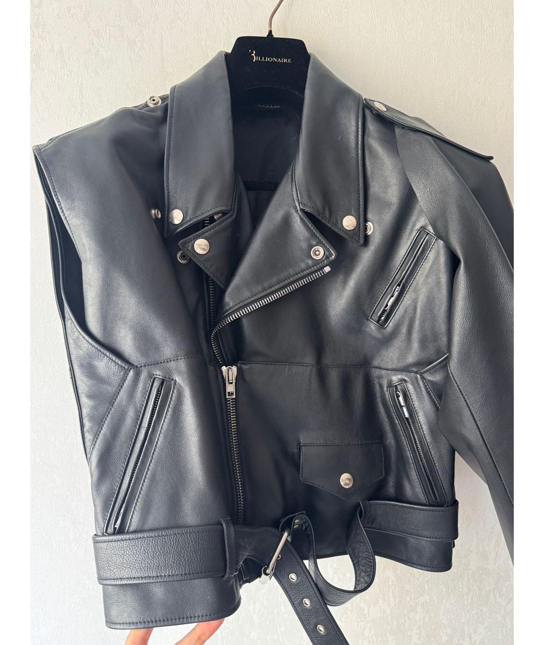 VETEMENTS Черная кожаная куртка, фото 3