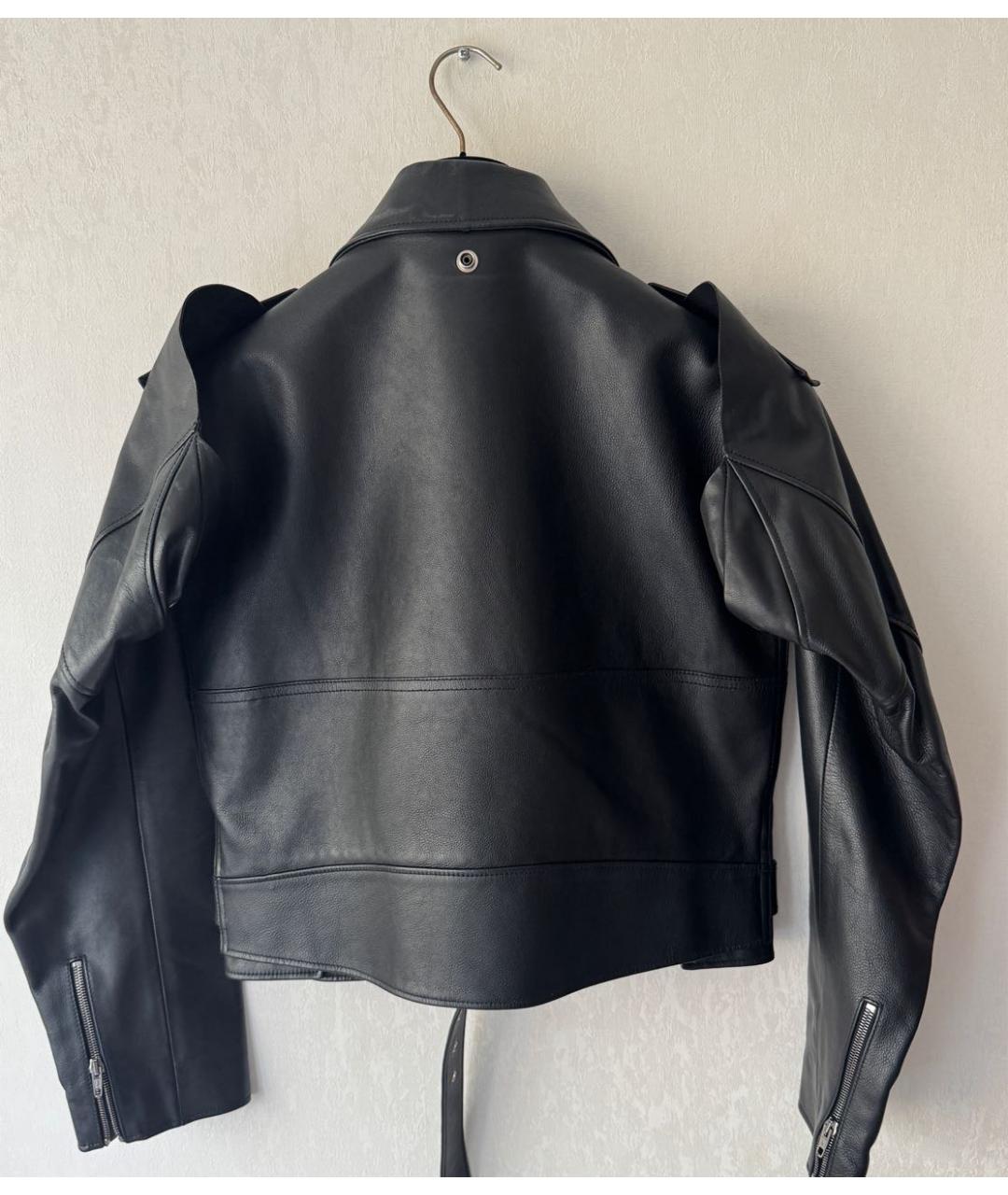 VETEMENTS Черная кожаная куртка, фото 2
