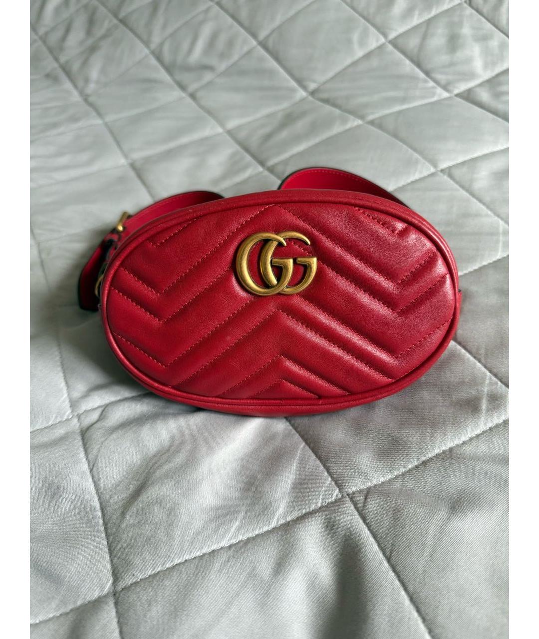 GUCCI Красная кожаная поясная сумка, фото 9