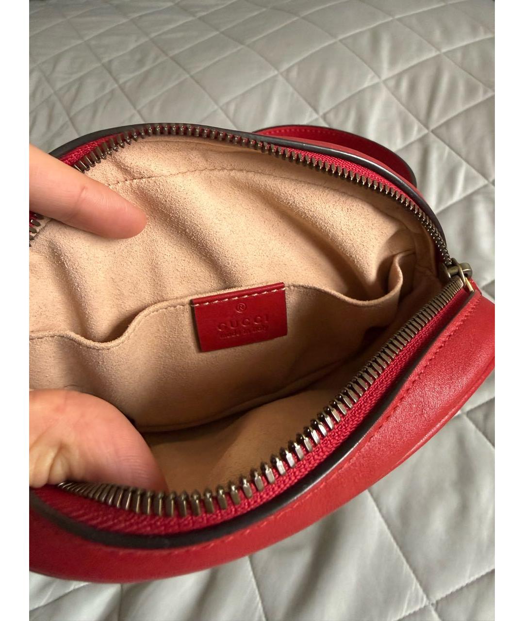 GUCCI Красная кожаная поясная сумка, фото 4