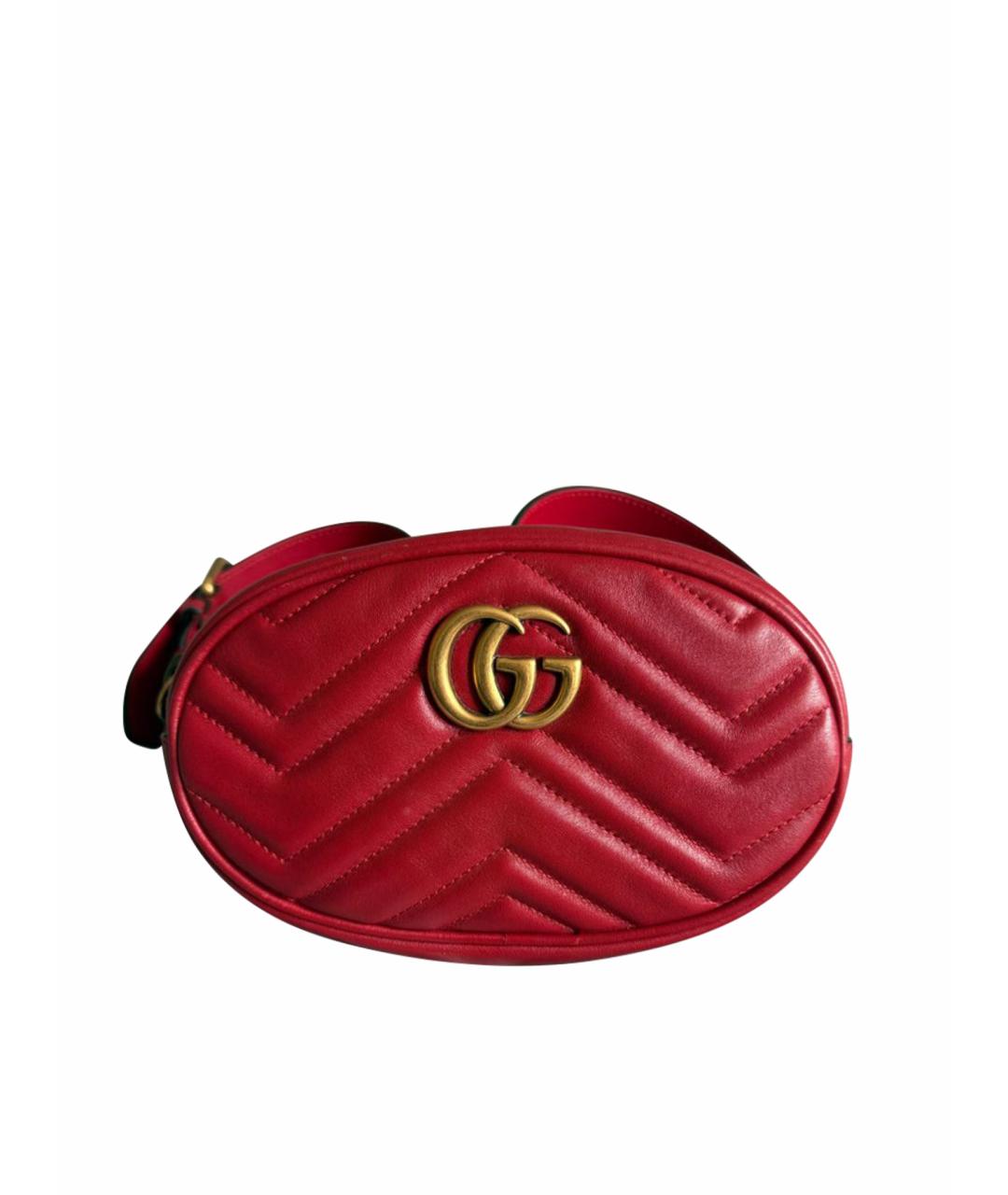 GUCCI Красная кожаная поясная сумка, фото 1
