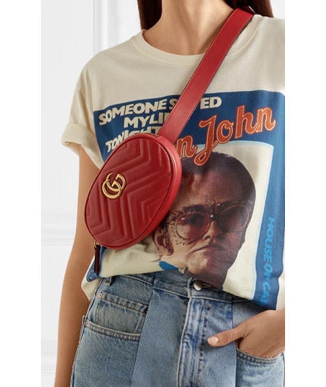 GUCCI Красная кожаная поясная сумка, фото 8