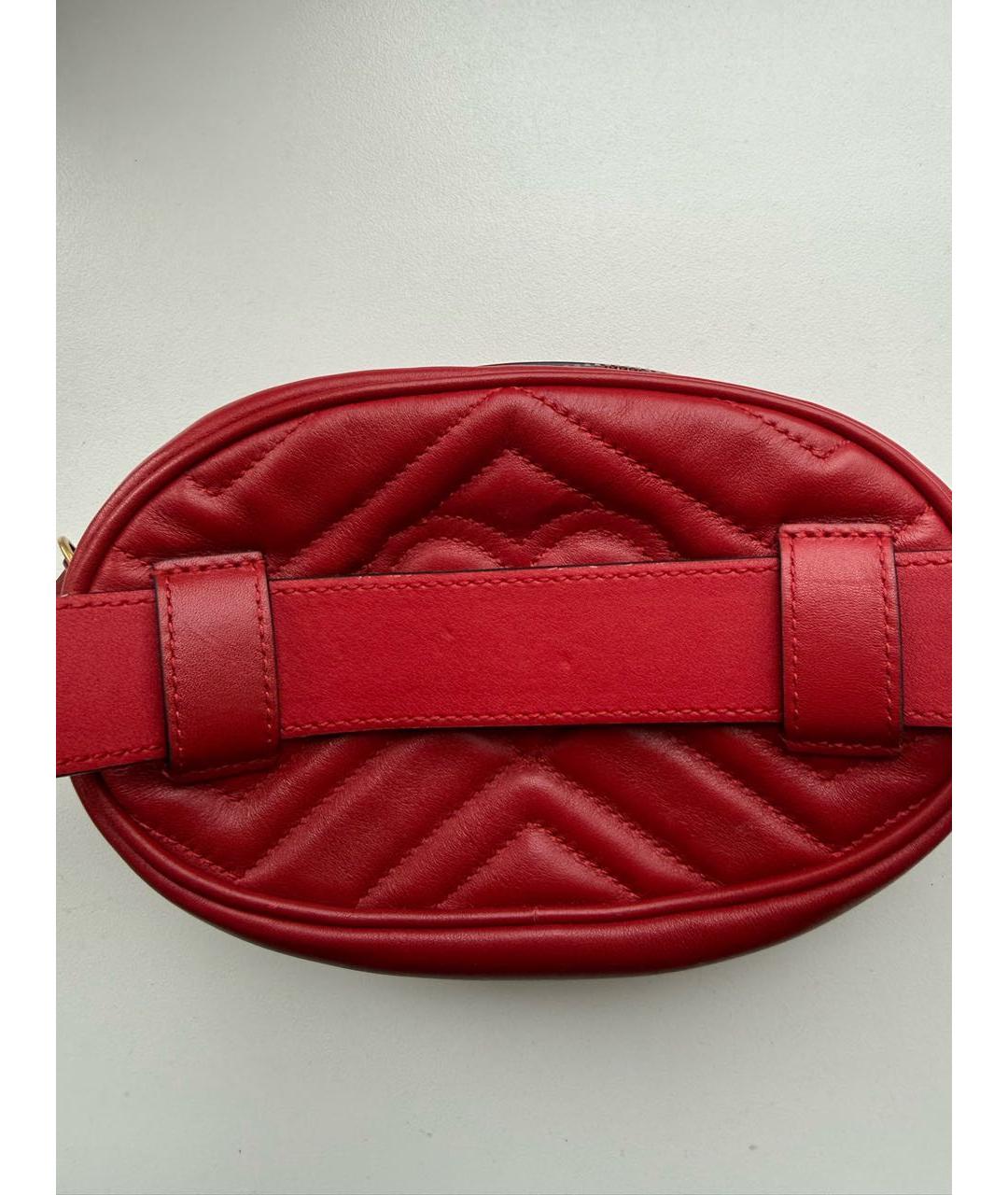 GUCCI Красная кожаная поясная сумка, фото 5