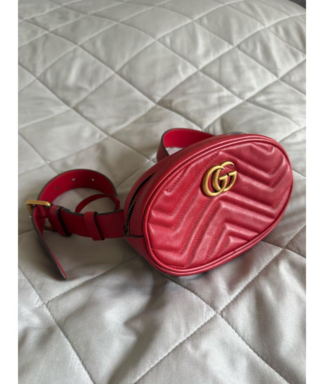 GUCCI Красная кожаная поясная сумка, фото 2