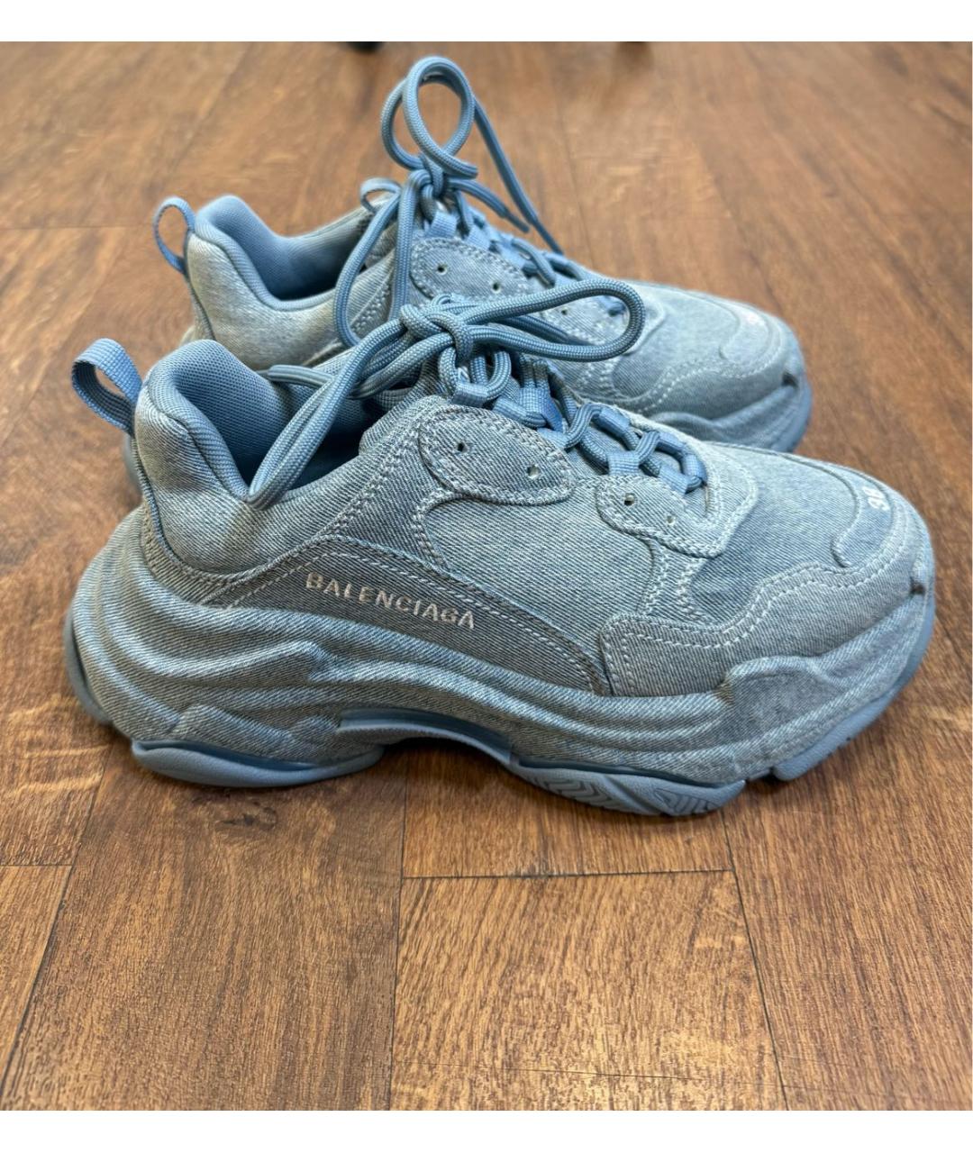 BALENCIAGA Голубые текстильные кроссовки, фото 7