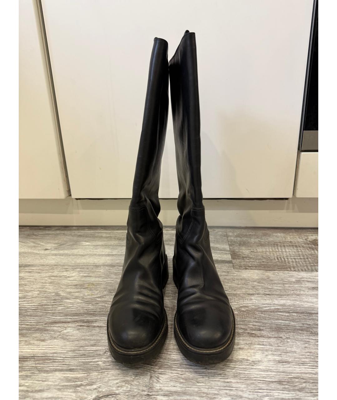 GUCCI Черные кожаные сапоги, фото 2