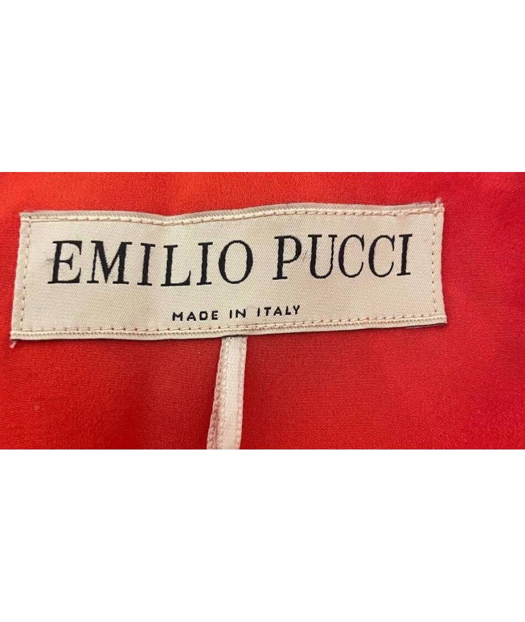 EMILIO PUCCI Красное шерстяное коктейльное платье, фото 4