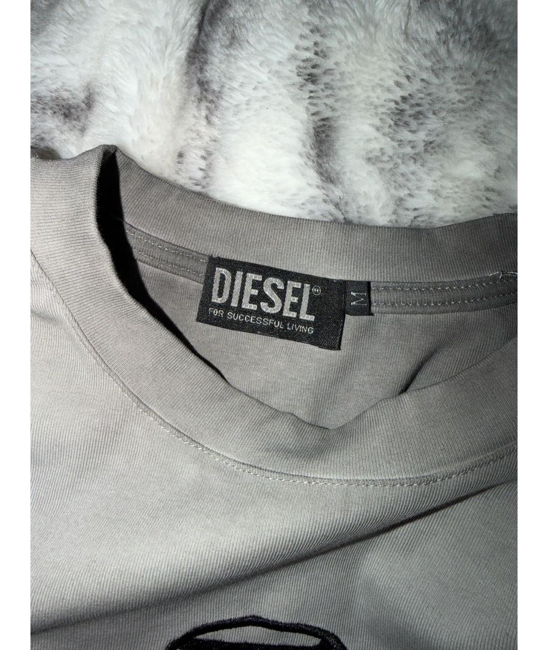 DIESEL Серая хлопковая футболка, фото 2