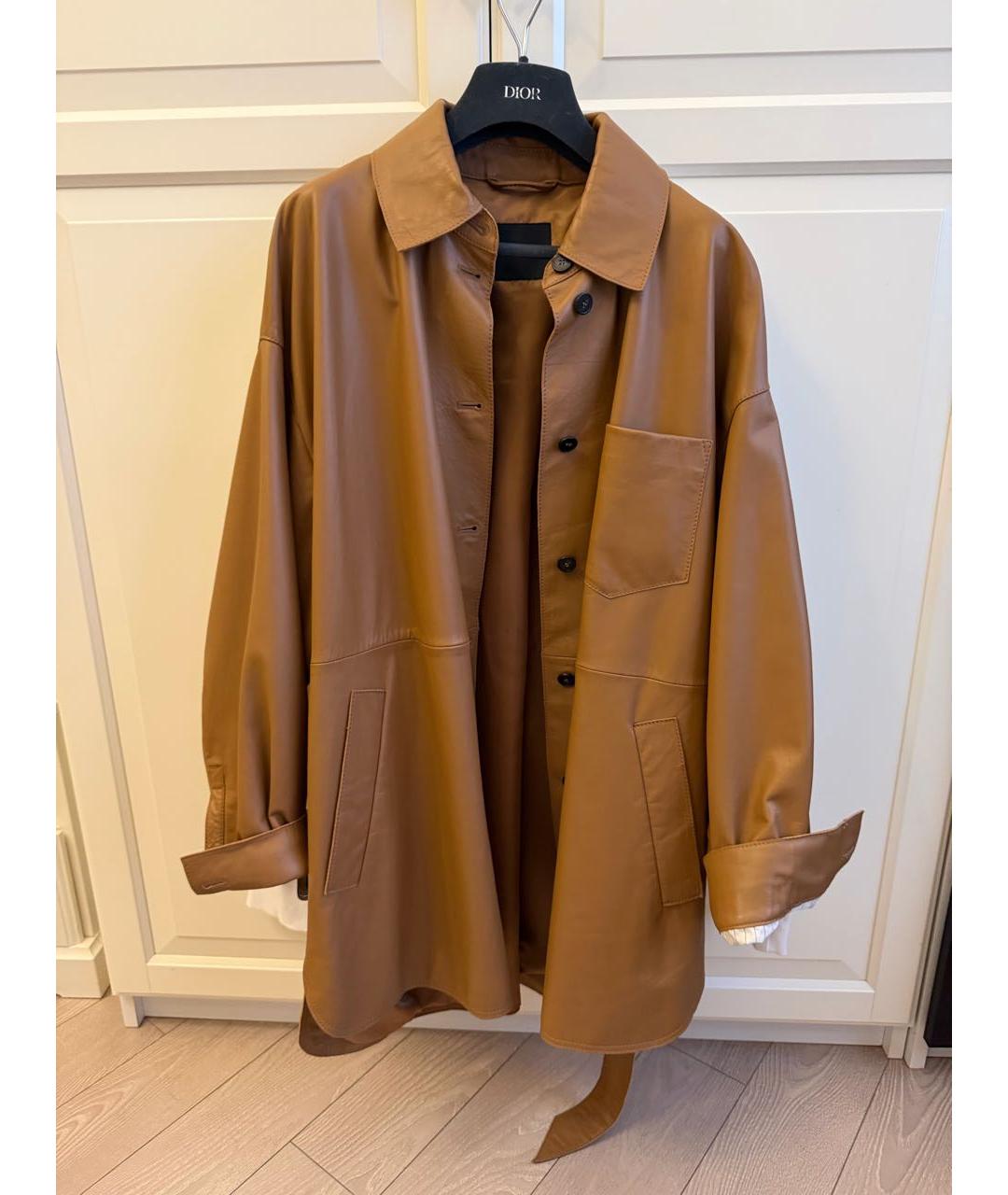 MAX MARA Коричневая кожаная куртка, фото 5