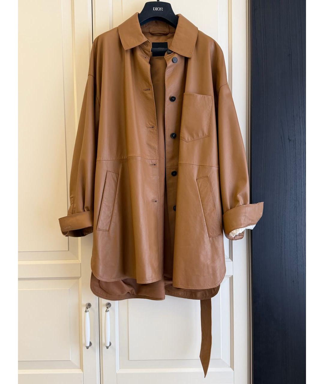 MAX MARA Коричневая кожаная куртка, фото 6