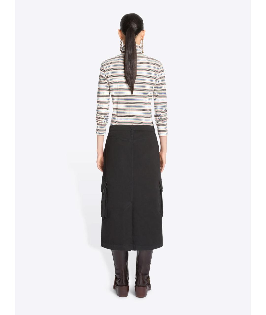 DRIES VAN NOTEN Черная хлопковая юбка миди, фото 4