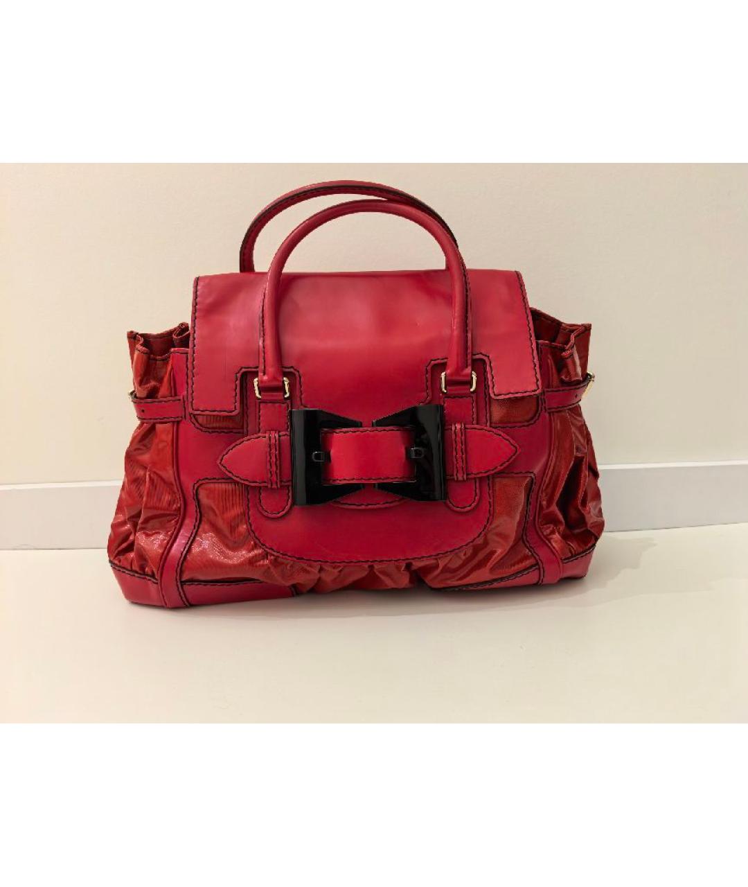 GUCCI Красная кожаная сумка тоут, фото 10