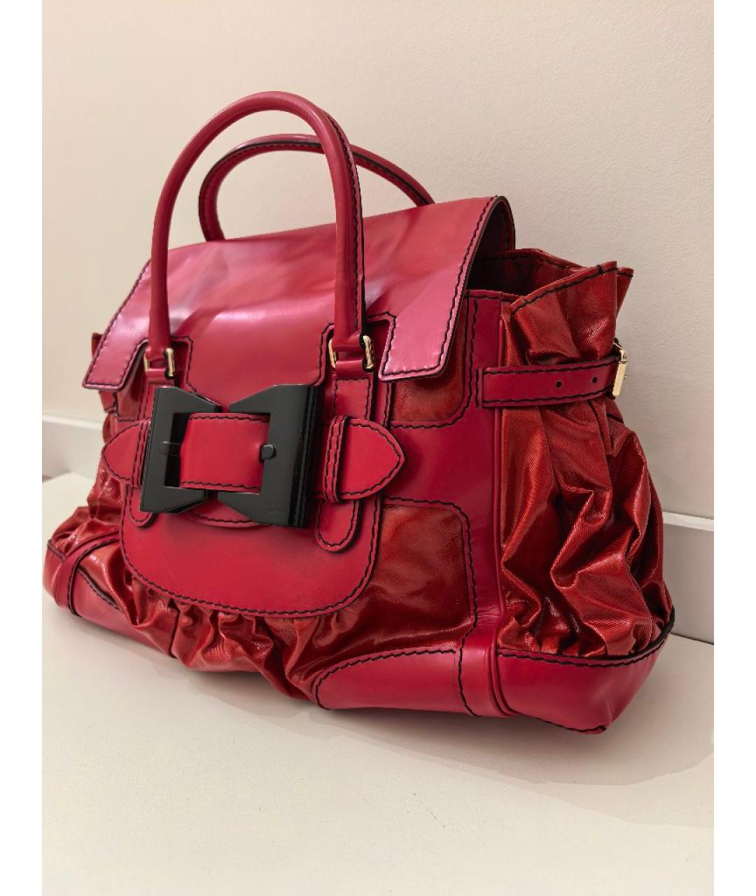 GUCCI Красная кожаная сумка тоут, фото 2