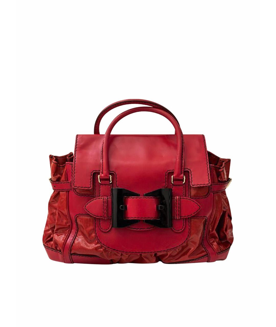 GUCCI Красная кожаная сумка тоут, фото 1