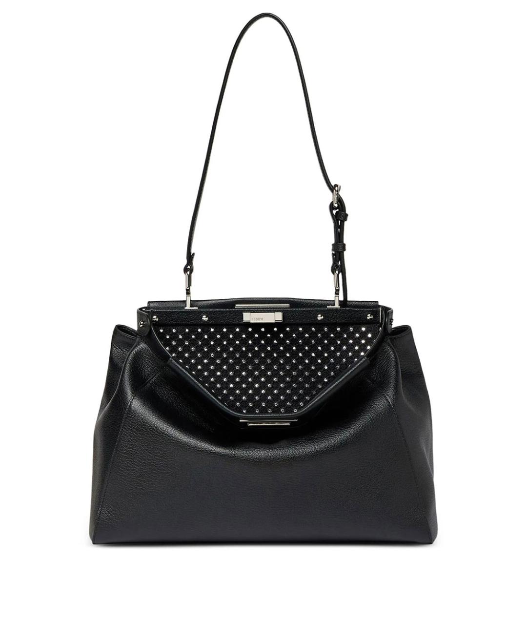 FENDI Черная кожаная сумка тоут, фото 3