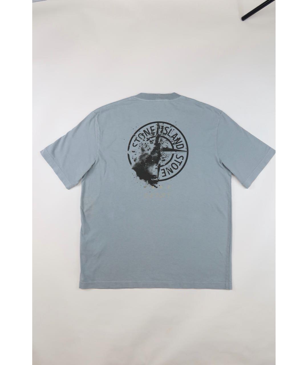 STONE ISLAND Голубая хлопковая футболка, фото 5
