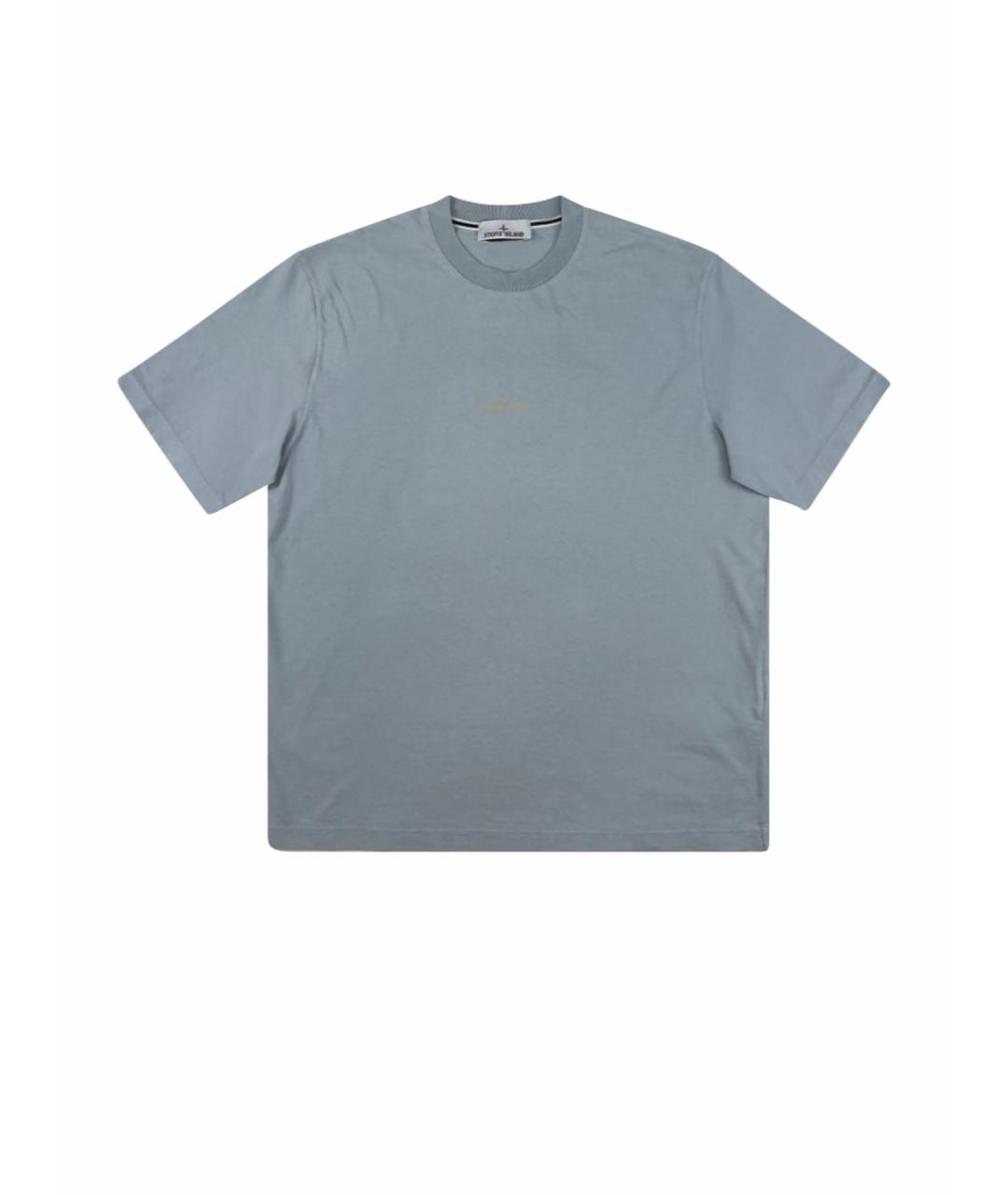 STONE ISLAND Голубая хлопковая футболка, фото 1
