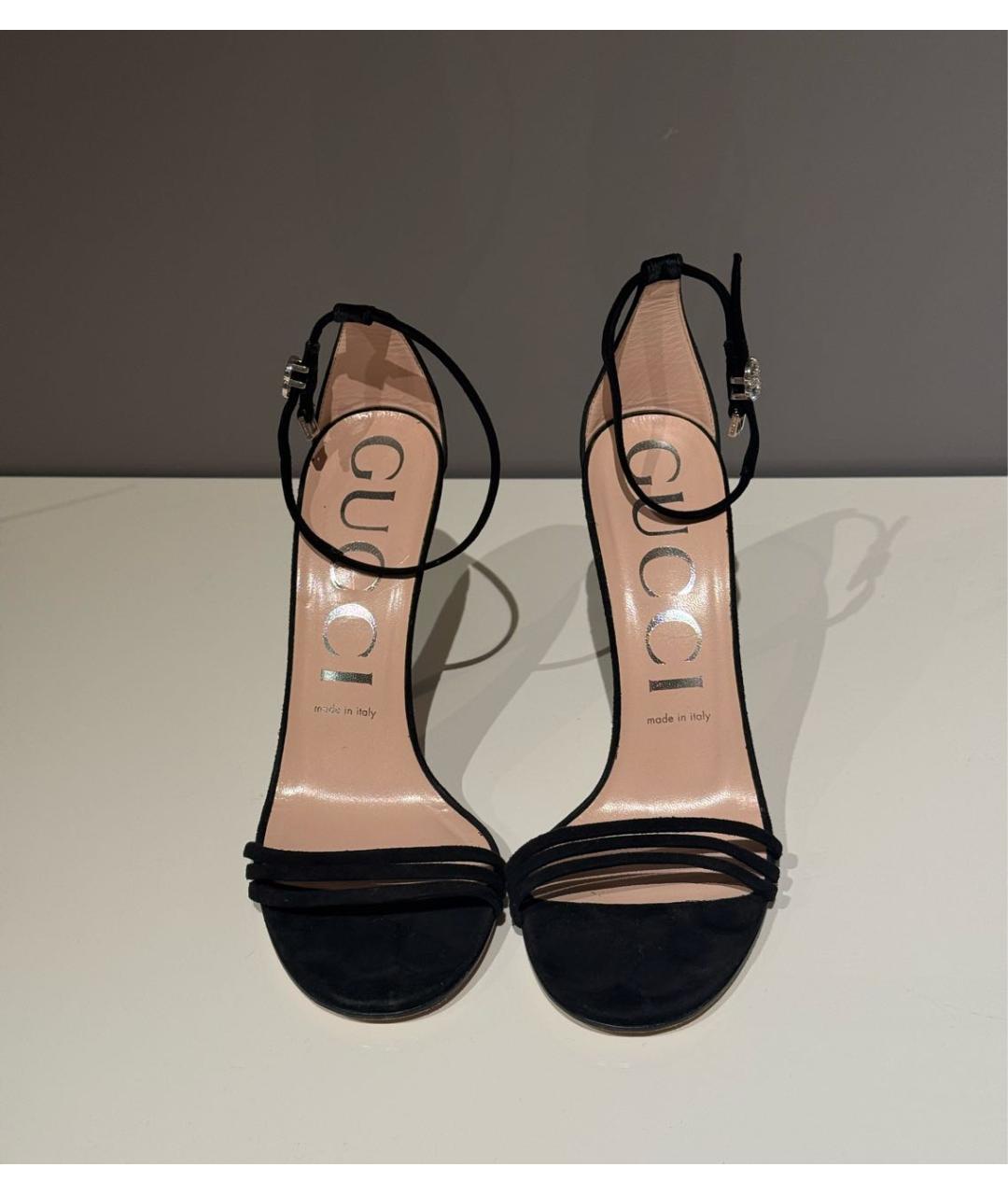 GUCCI Черные замшевые босоножки, фото 2