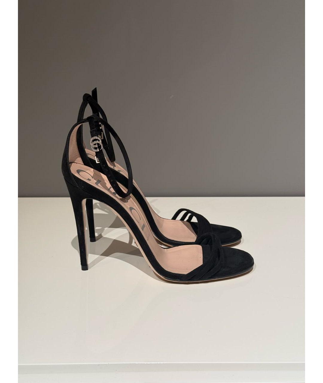 GUCCI Черные замшевые босоножки, фото 7