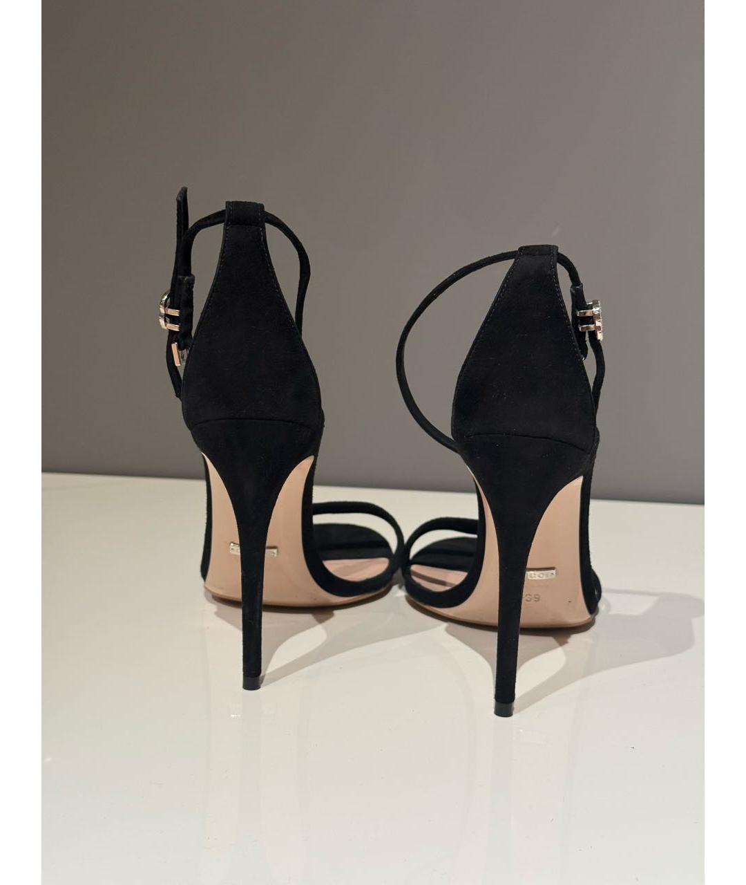 GUCCI Черные замшевые босоножки, фото 4