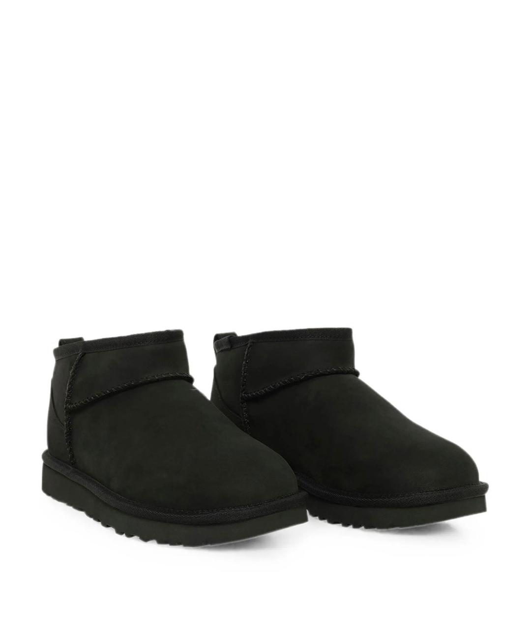 UGG Черные кожаные полусапоги, фото 2