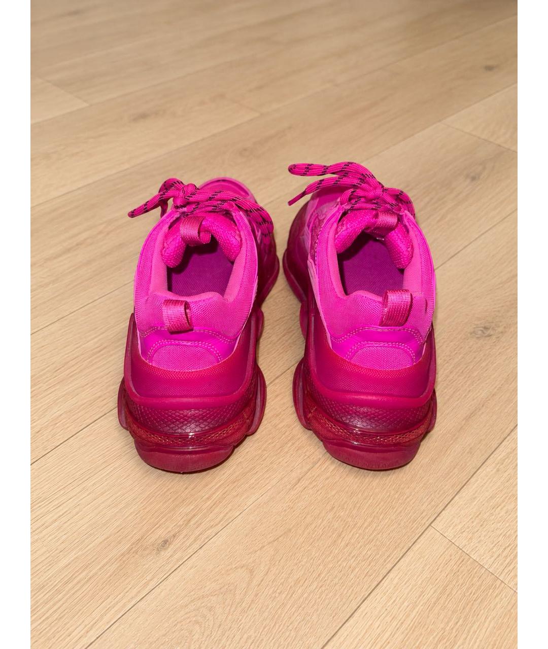 BALENCIAGA Розовые кожаные кроссовки, фото 4