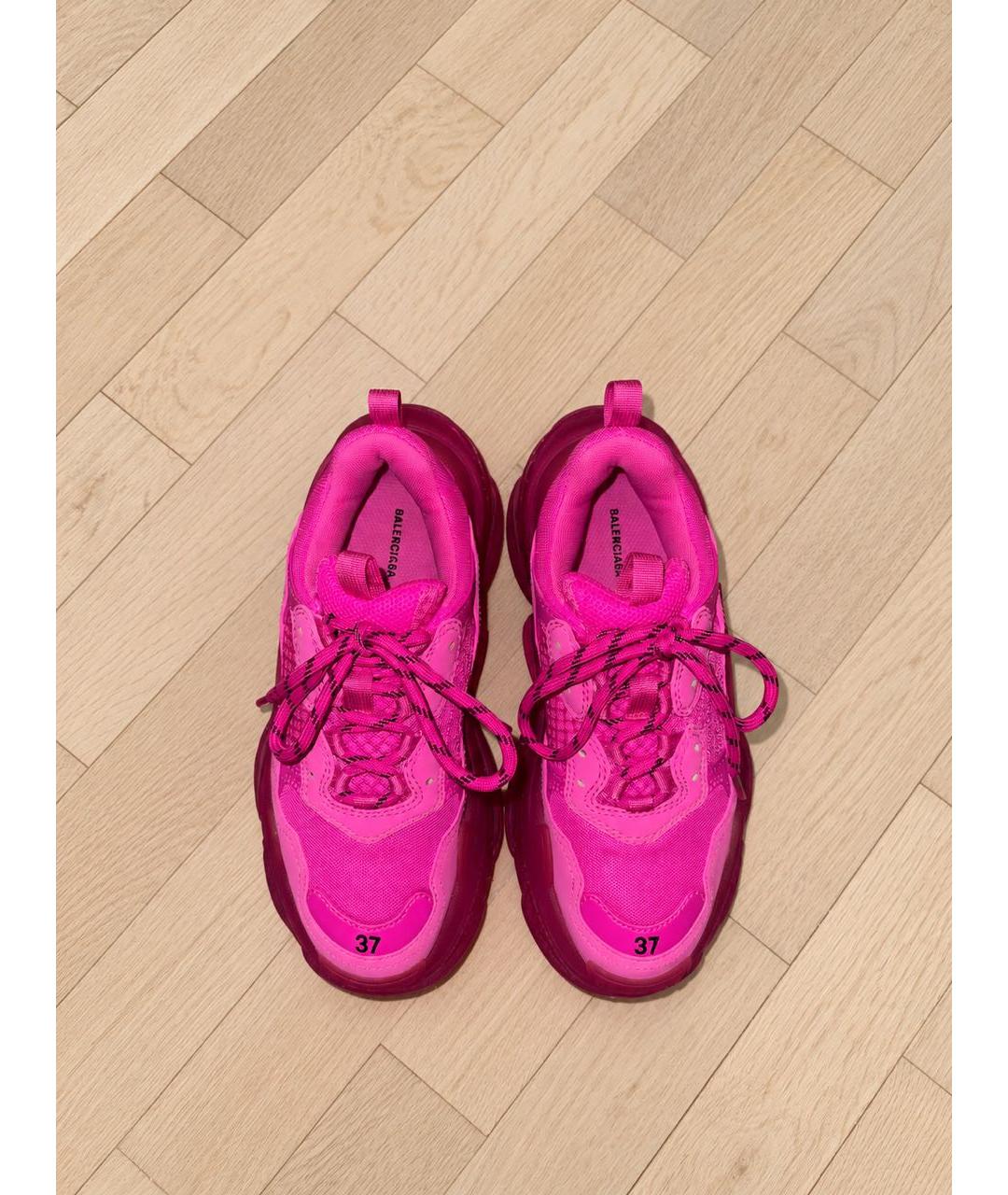 BALENCIAGA Розовые кожаные кроссовки, фото 7