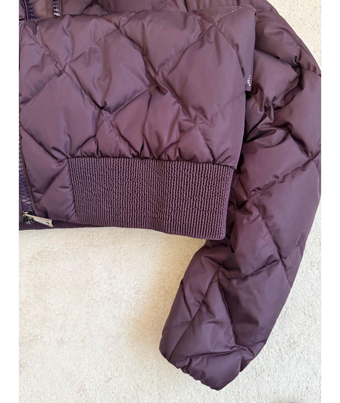 MONCLER Бордовая полиамидовая куртка, фото 4