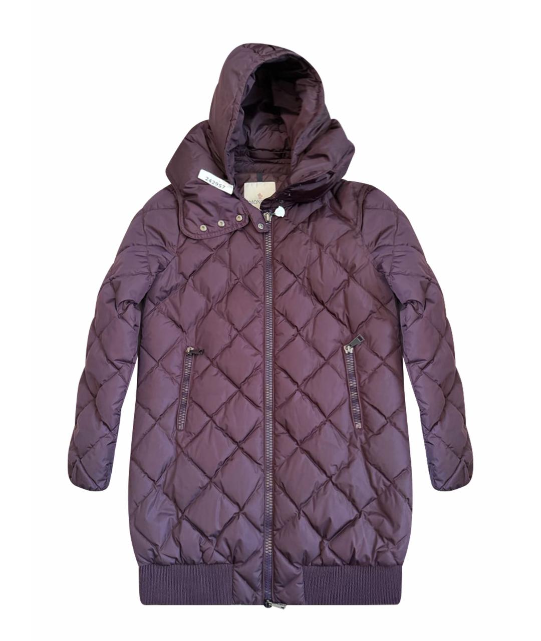 MONCLER Бордовая полиамидовая куртка, фото 1