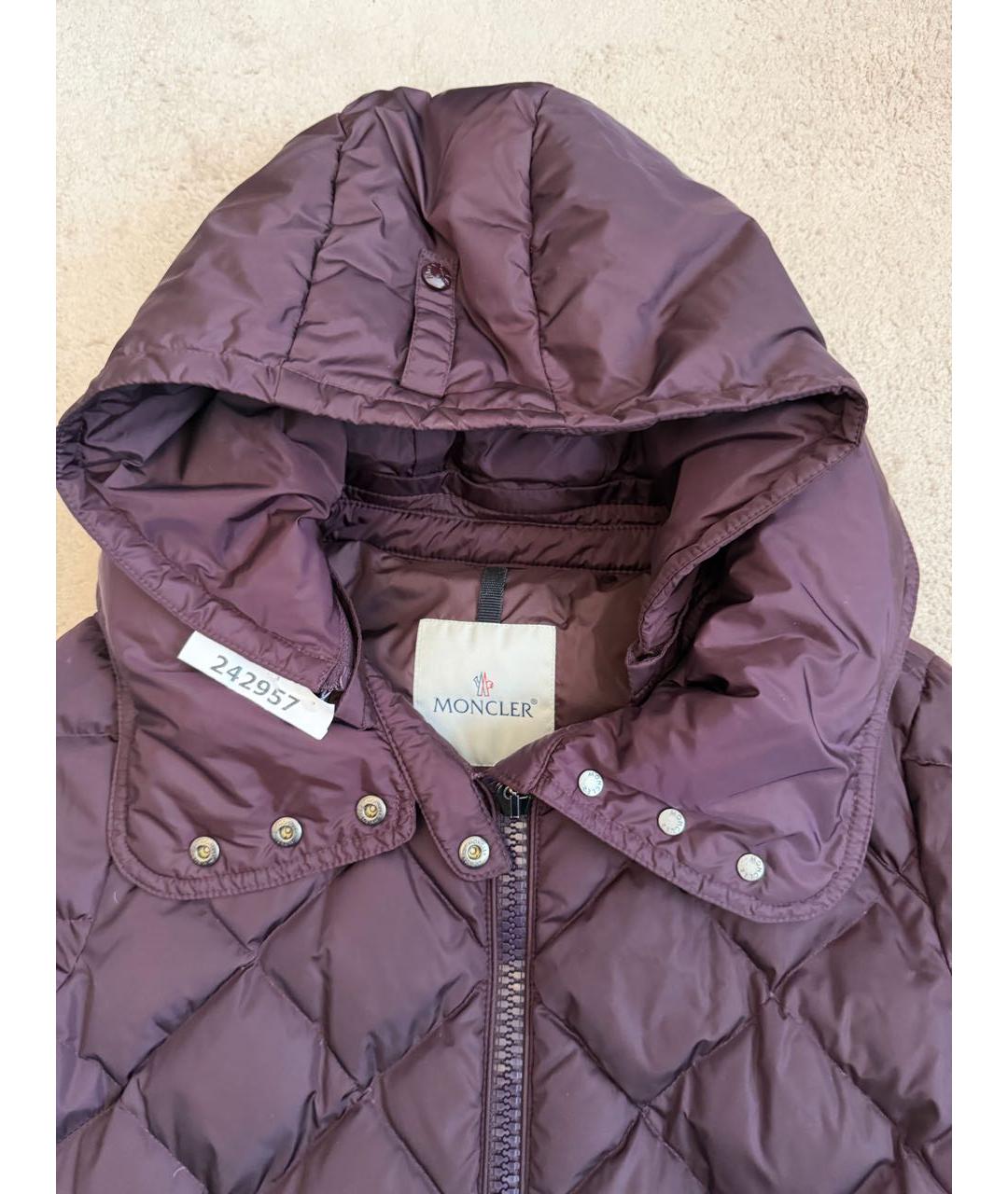 MONCLER Бордовая полиамидовая куртка, фото 3