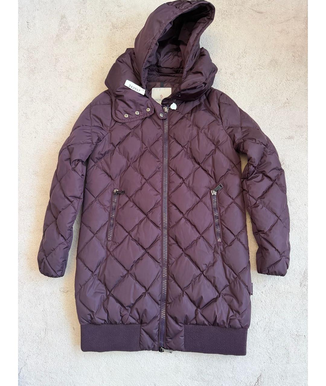 MONCLER Бордовая полиамидовая куртка, фото 5