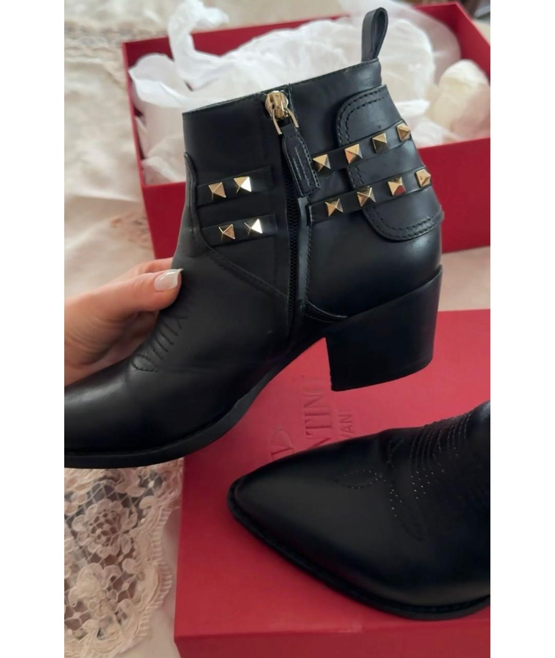 VALENTINO Черные кожаные сапоги, фото 6