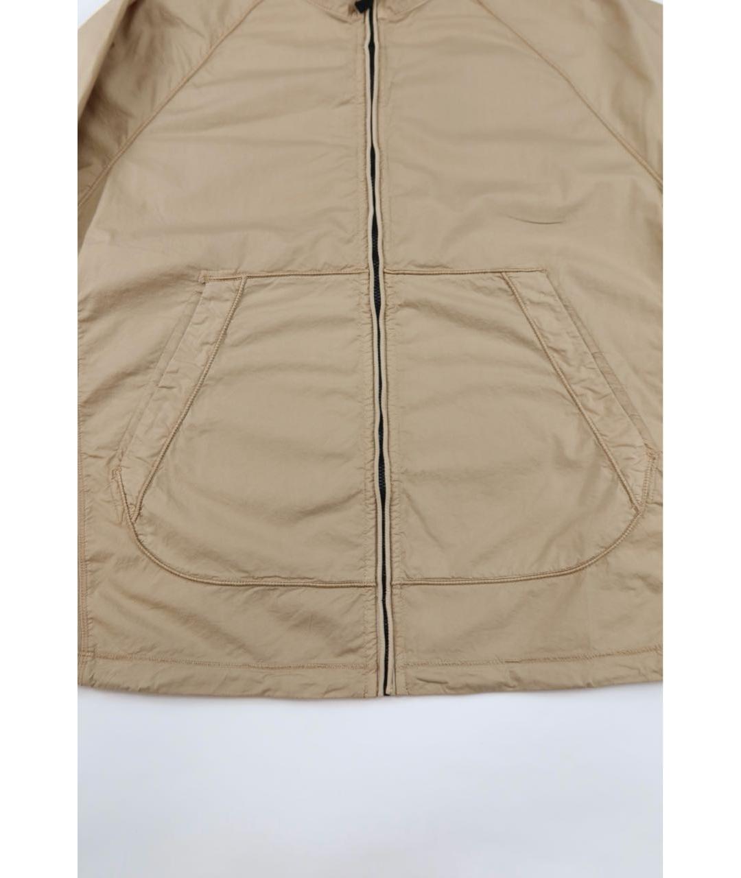 STONE ISLAND Бежевая хлопко-эластановая куртка, фото 4