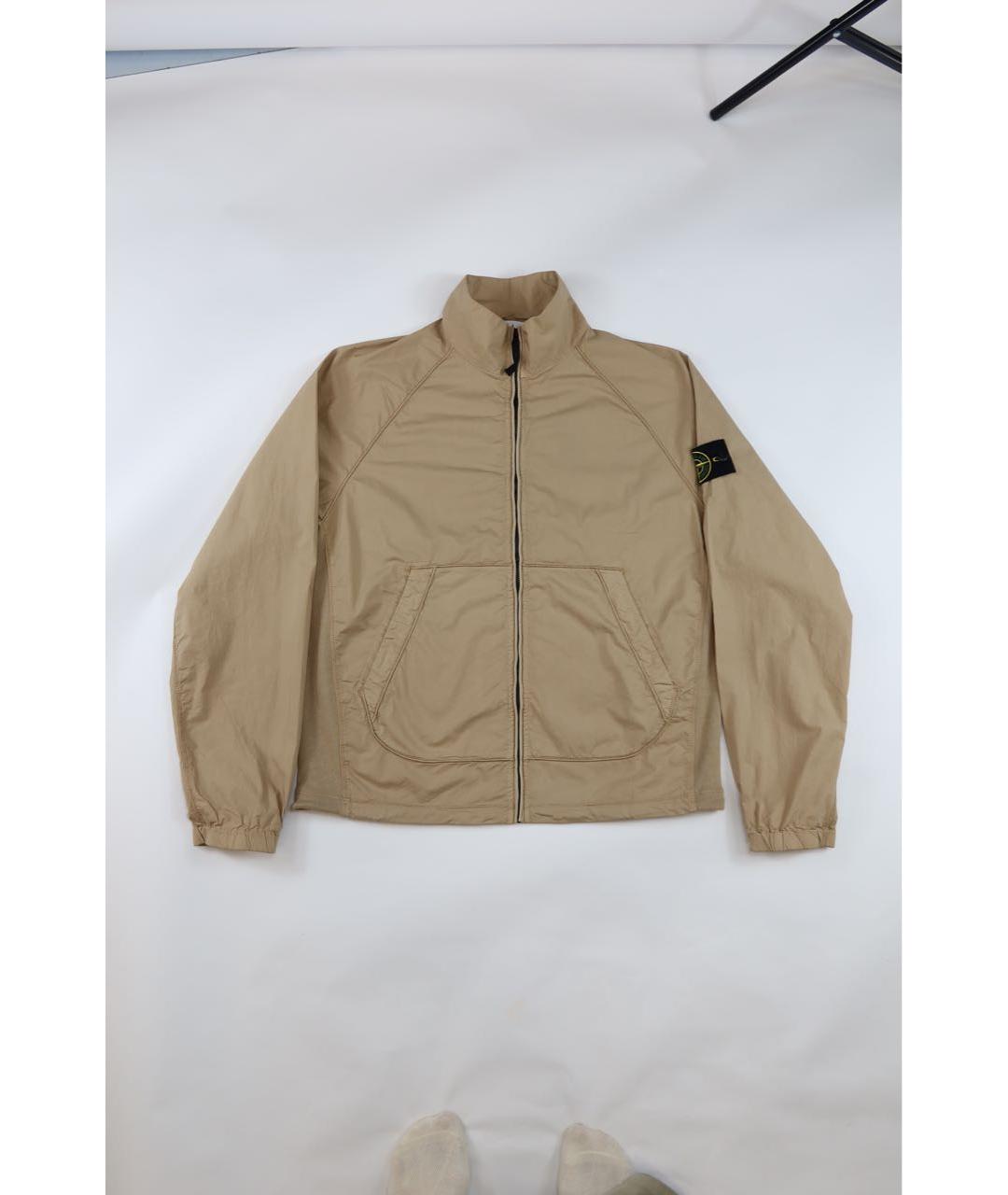 STONE ISLAND Бежевая хлопко-эластановая куртка, фото 7