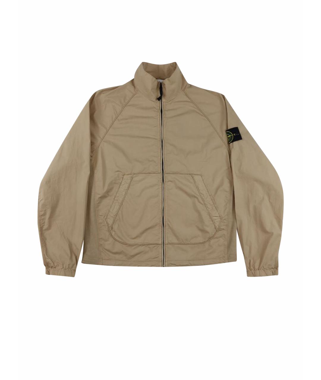 STONE ISLAND Бежевая хлопко-эластановая куртка, фото 1