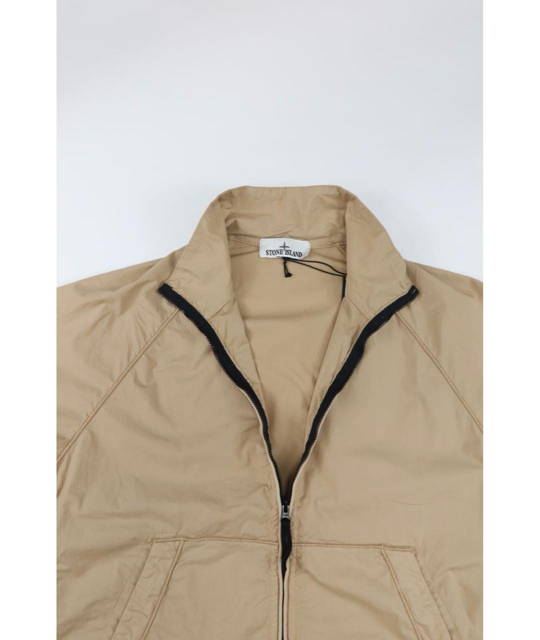 STONE ISLAND Бежевая хлопко-эластановая куртка, фото 6