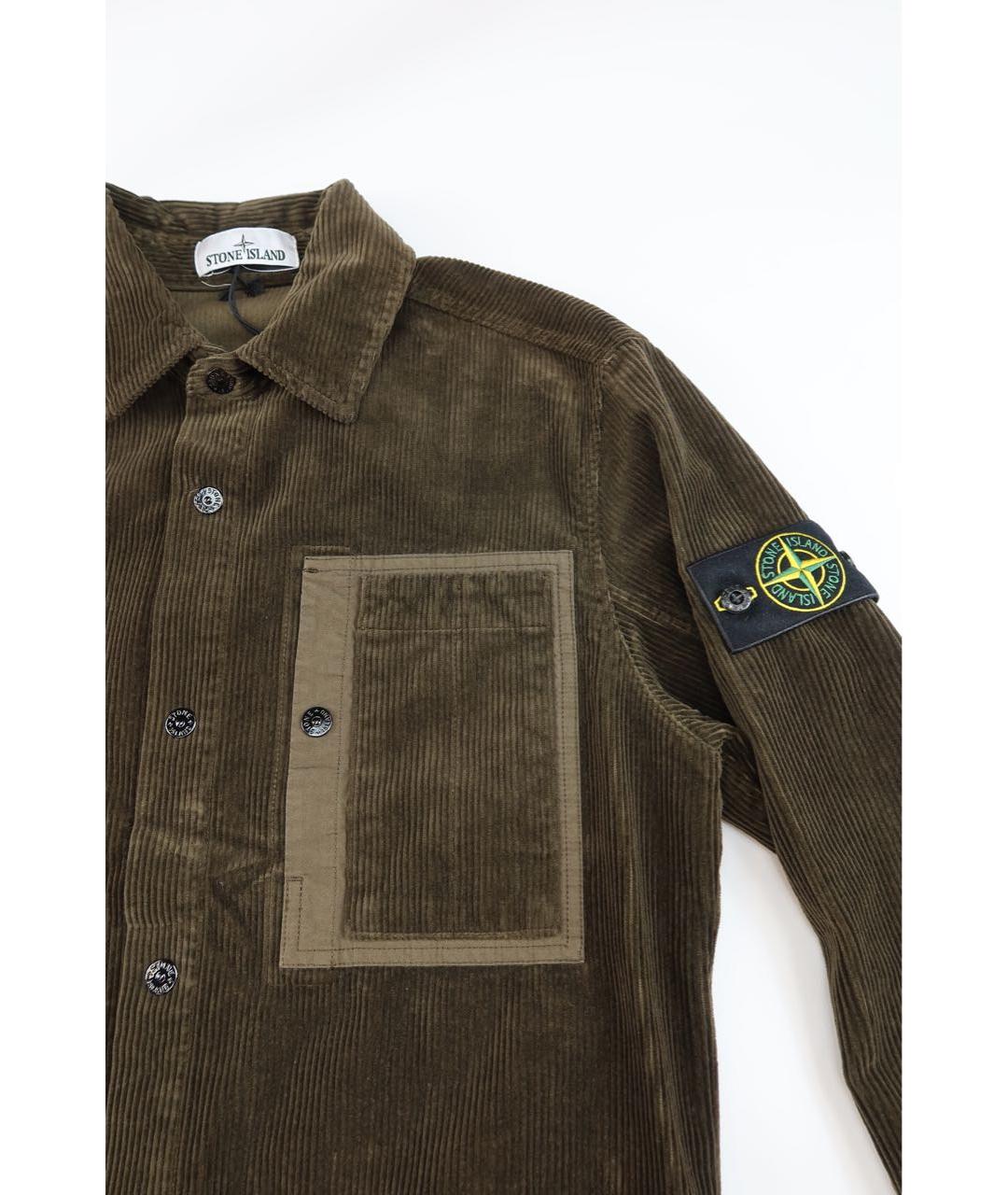 STONE ISLAND Хаки хлопковая куртка, фото 3