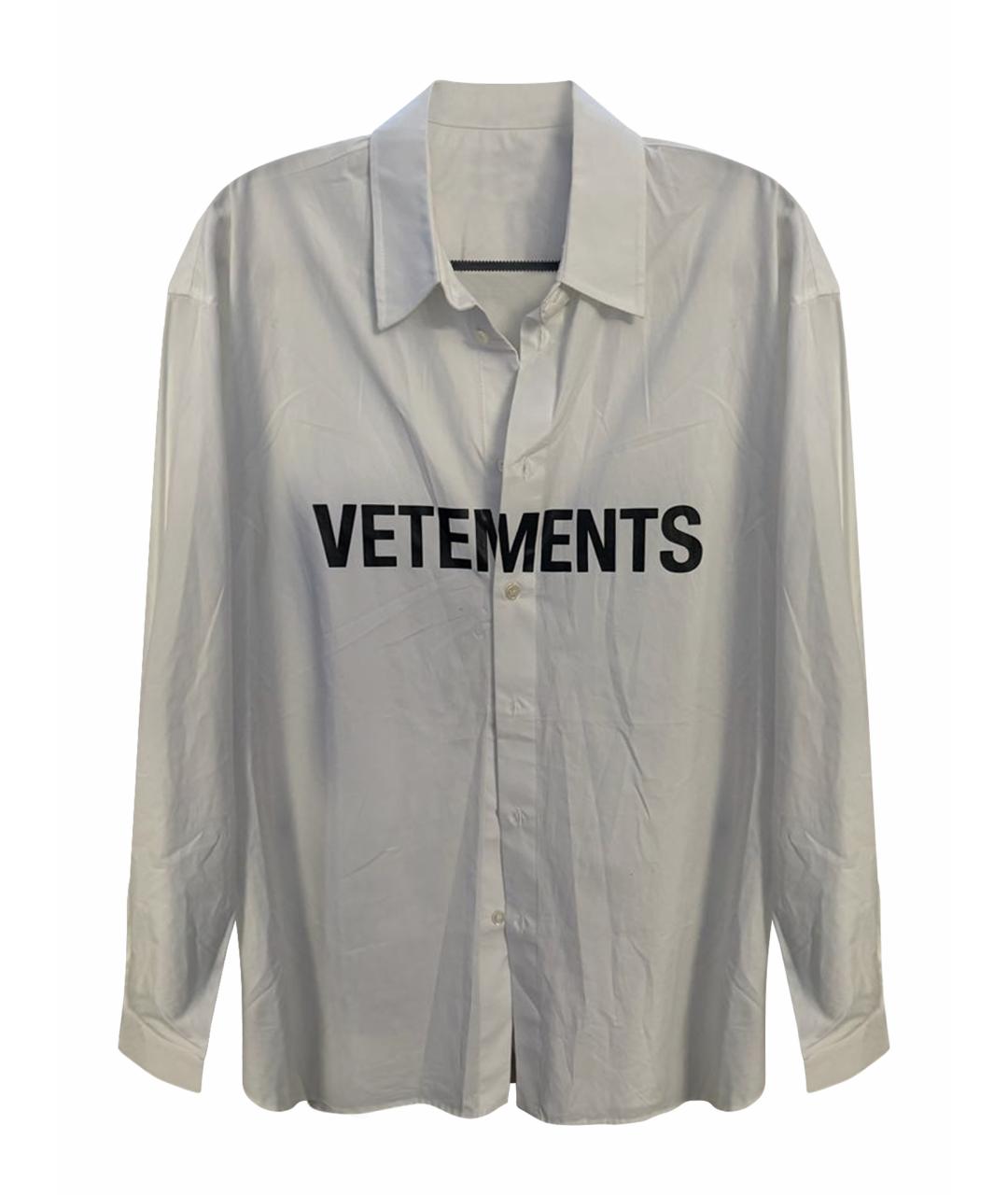 VETEMENTS Белая хлопковая рубашка, фото 1