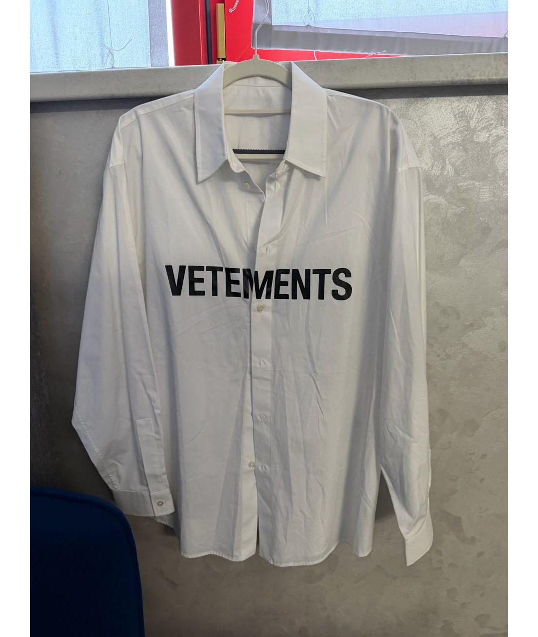 VETEMENTS Белая хлопковая рубашка, фото 4
