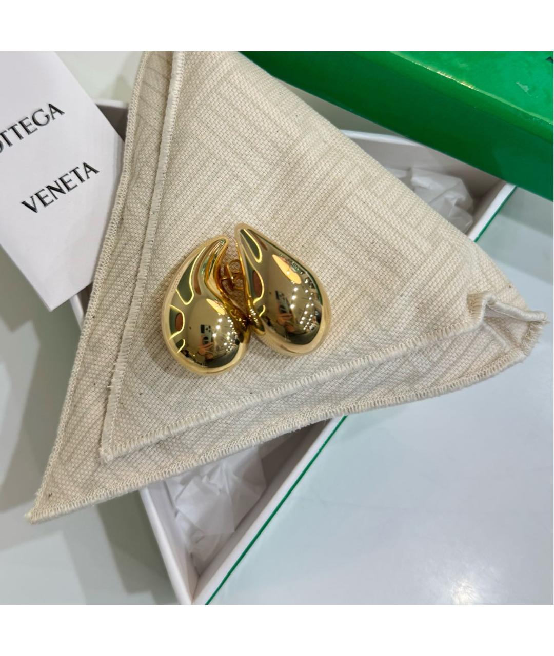BOTTEGA VENETA Золотые серебряные серьги, фото 2