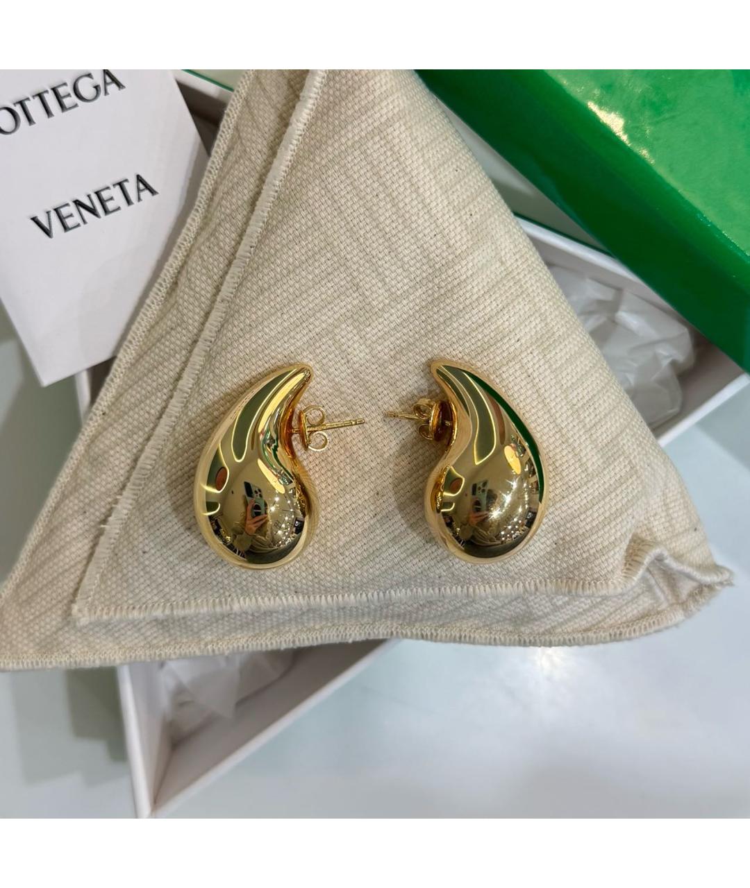 BOTTEGA VENETA Золотые серебряные серьги, фото 9