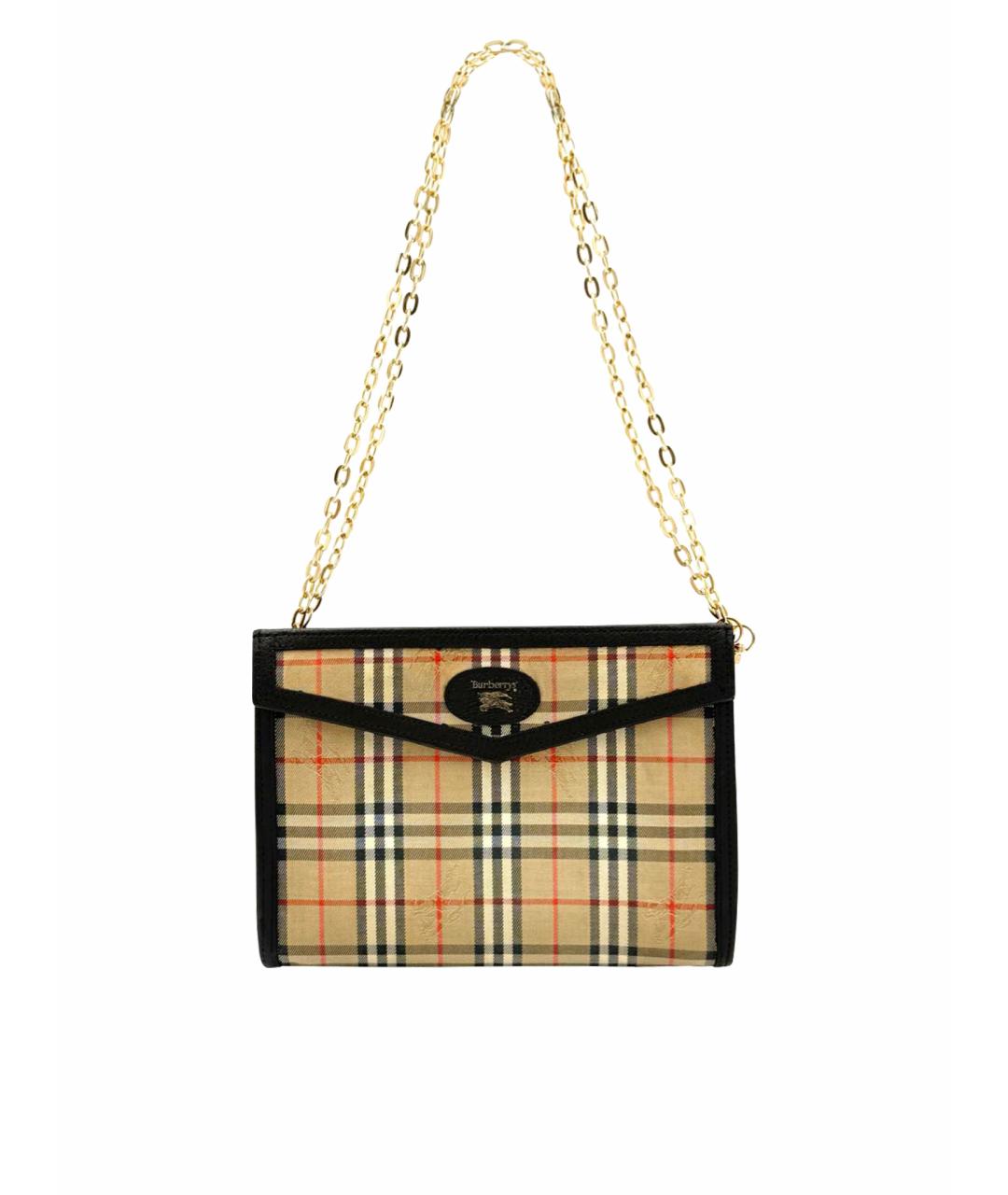 BURBERRY Бежевая тканевая сумка через плечо, фото 1