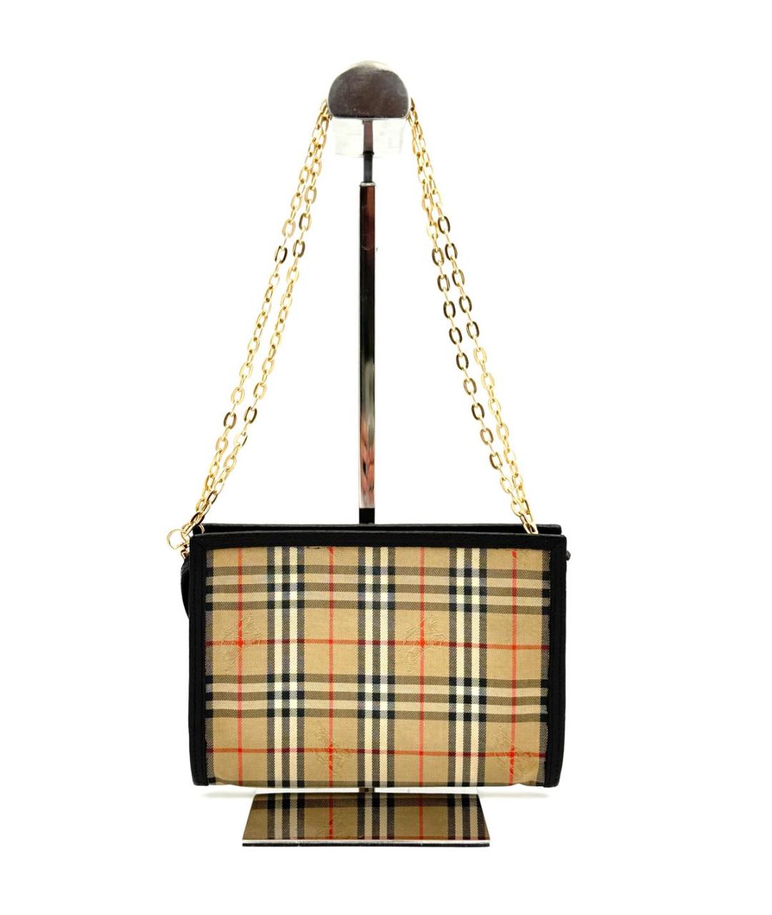 BURBERRY Бежевая тканевая сумка через плечо, фото 4