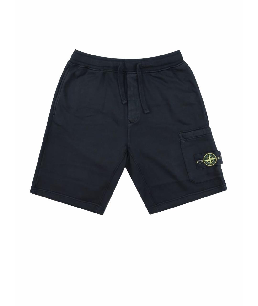 STONE ISLAND Черные хлопковые шорты, фото 1