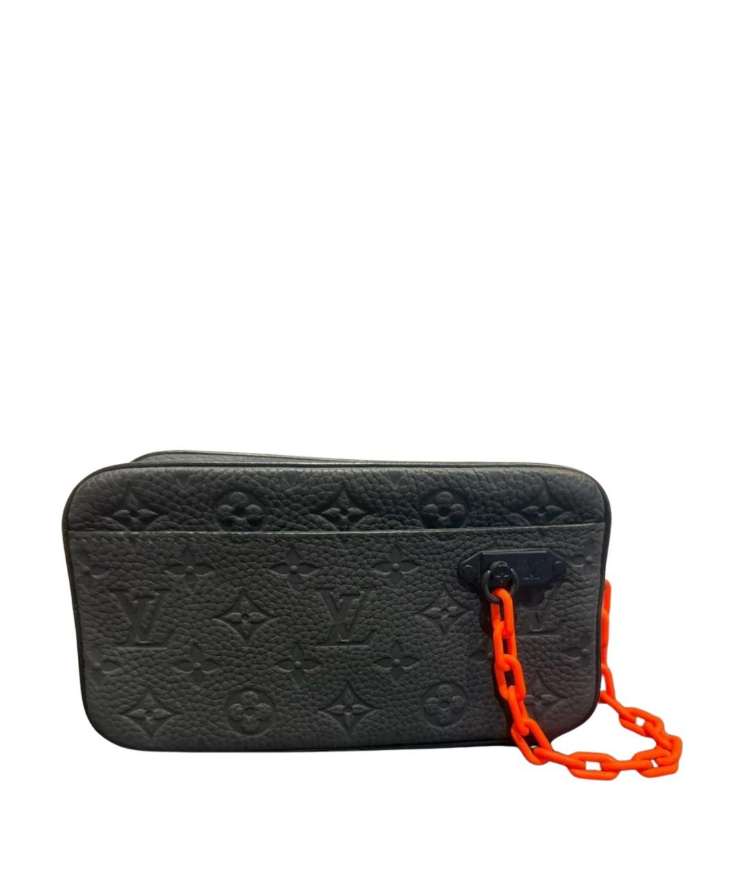 LOUIS VUITTON Черная кожаная поясная сумка, фото 1