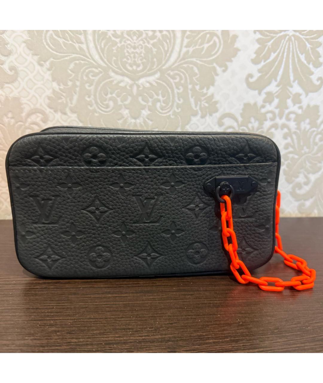 LOUIS VUITTON Черная кожаная поясная сумка, фото 5